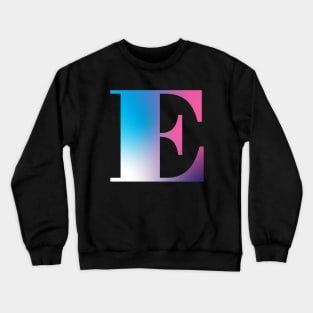 Capital Letter E Monogram Gradient Pink Blue White Crewneck Sweatshirt